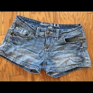 Grace in LA jean shorts